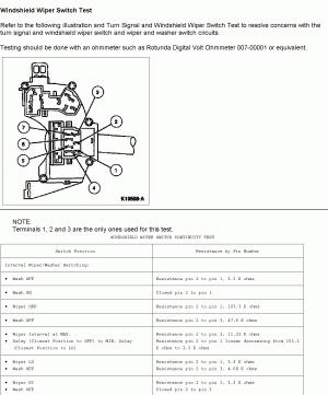 Windshield wiper switch test 94