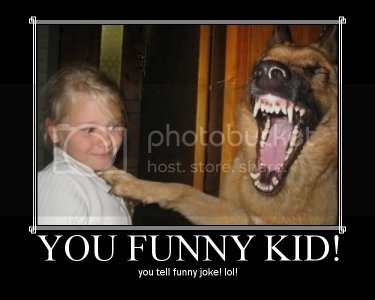 Funny kid tells joke to dog Funny kid tells joke to dog