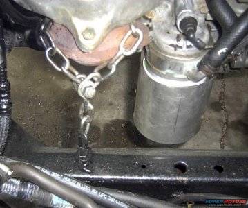 Oil filter shield and chain