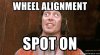 Wheel alignment spot on