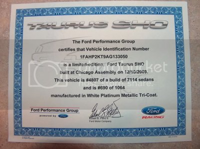 OfficialSHOCertificatefromFORD OfficialSHOCertificatefromFORD