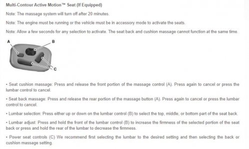 Seat controls
